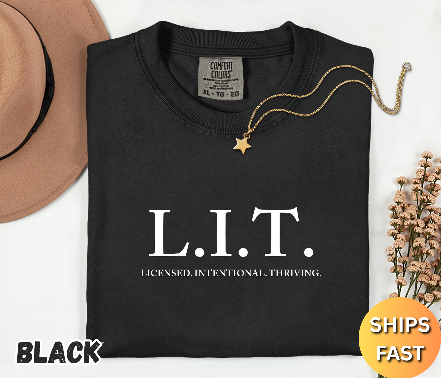 L.I.T. Tee — "Licensed. Intentional. Thriving." Motivational Graphic T-Shirt