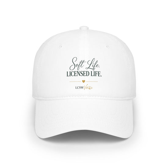 Soft Life Licensed Life Baseball Cap — Minimal Script Logo Hat
